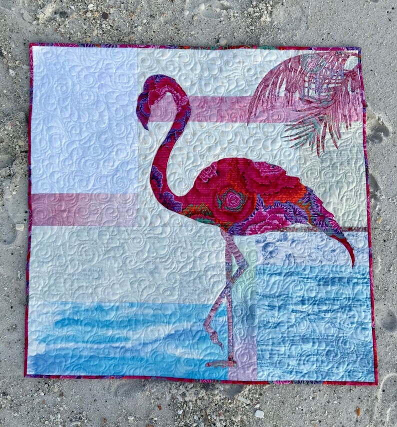 Fiona Quilt Pattern / Flamingo / Quilted Wall Hanging / Etsy