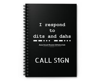 Personalized Callsign Amateur Radio Spiral Notebook - CW Operator