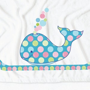 Baby Whale Blanket, Whale Blanket, Baby Gift, Baby Shower Gift, Bubbles the Baby Whale Blanket Nautical Nursery Gift image 7