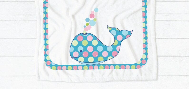 Baby Whale Blanket, Whale Blanket, Baby Gift, Baby Shower Gift, Bubbles the Baby Whale Blanket Nautical Nursery Gift image 7