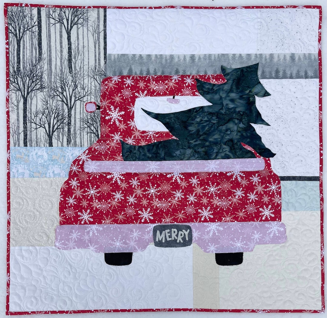 Truck Quilt Pattern, Quilt Pattern, Red Truck Applique Quilt Pattern