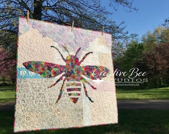 Bee Quilt Pattern : Make Phoebee, the Beautiful Bee Quilt Pattern using Easy Applique and Reversible Fabrics