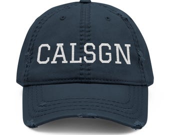 Personalized HAM Call Sign Embroidered Cap-Distressed Dad Hat