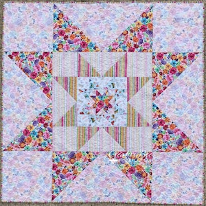 Quilt Pattern, Nestled Variable Star Block Patchwork Quilt Pattern, VariLovable Star, Use Both Sides of Three Fabrics