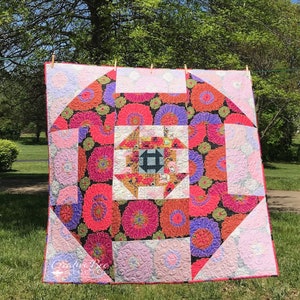 Churn Dash Quilt Pattern - Dash About Nestled Churn Dash Blocks Made with Both Beautiful Sides of Three Fabrics!  Digital Download