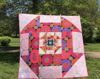 Churn Dash PDF Quilt Pattern - Nestled Blocks, Three Fabrics (Digital Download)