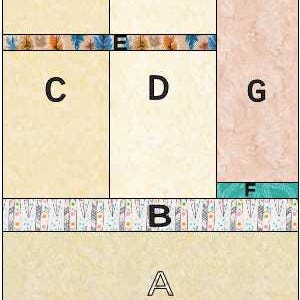 Diagram of background fabric placement for the Tanka Quilt Pattern.
