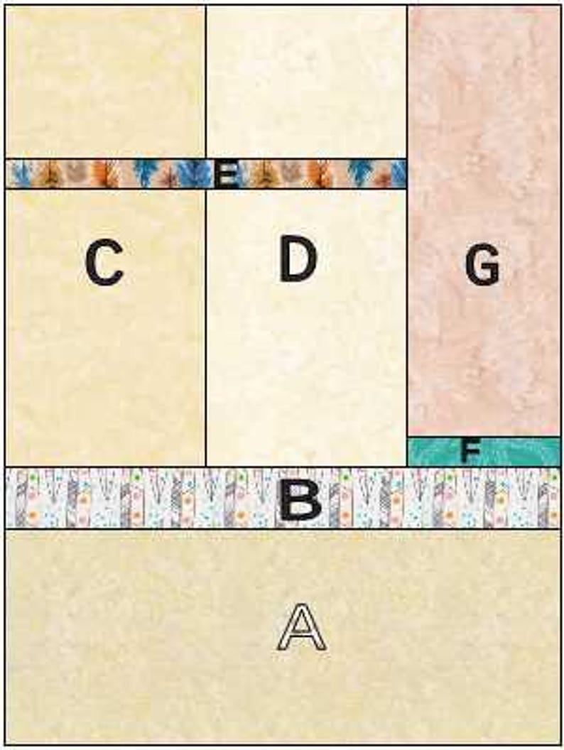 Diagram of background fabric placement for the Tanka Quilt Pattern.