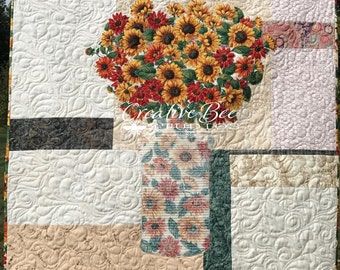 Sunflower Quilt Pattern, Sunflowers, Bouquet, Quilt Pattern, Wall Hanging, Applique, Broderie Perse