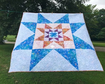 One Block Quilt, Quilt Muster, Variabler Stern, VariLovable Star, Gesteppter Wandbehang