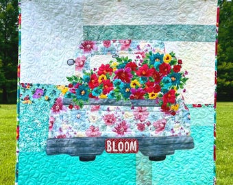 Vintage Flower Truck Quilt Pattern: Broderie Perse Applique