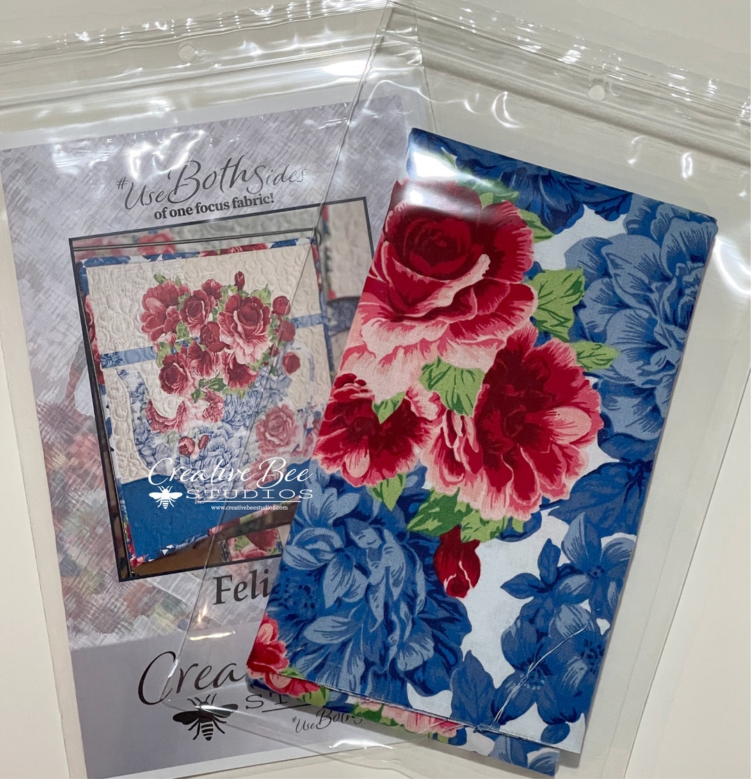 Tea Pot Quilt Pattern, Tea Pot Bouquet Quilt Focus Fabric & Pattern Kit