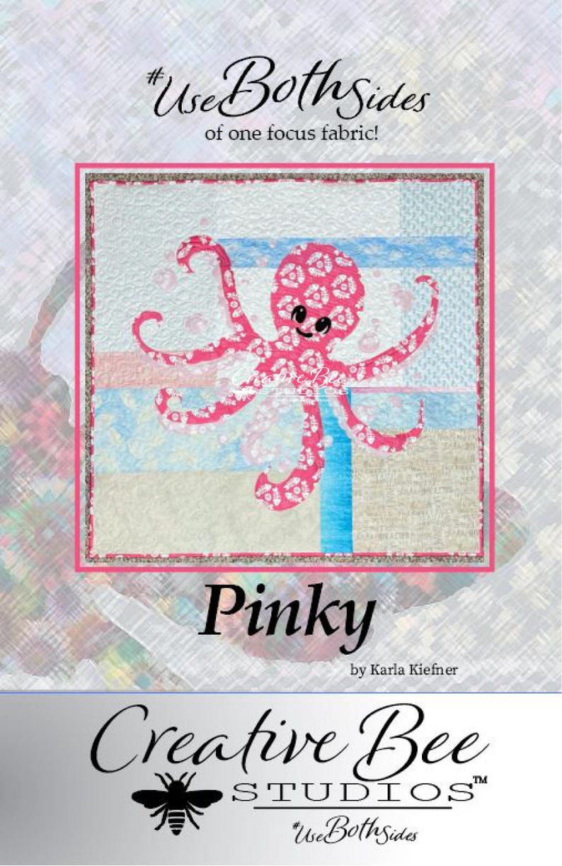 Baby Octopus applique quilt pattern cover front.