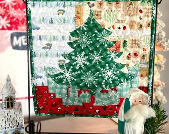 Miniature Christmas Tree Applique Quilt Digital Download Pattern - A Little JOY