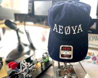 Personalized HAM Call Sign Embroidered Cap-Distressed Dad Hat