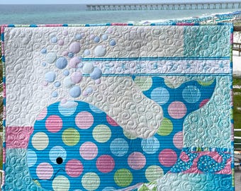 Whale Quilt Pattern, Bubbles the Baby Whale Design