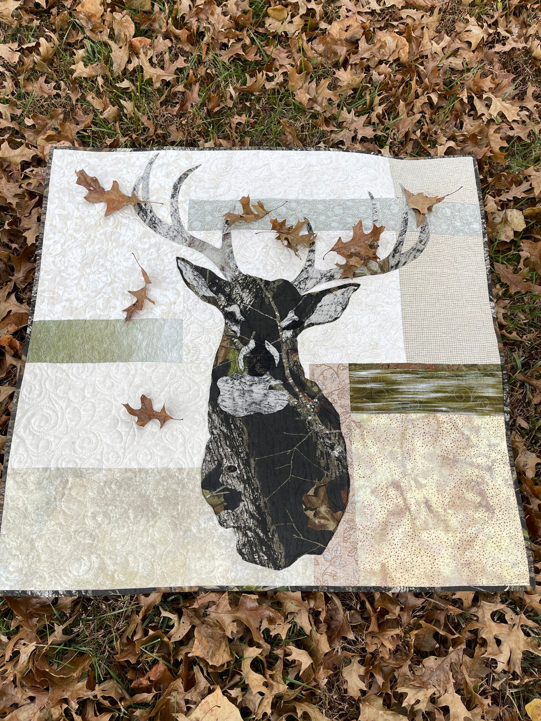 Deer Quilt Pattern, Deer Head Quilt Pattern, Quilt to Make for Hunter