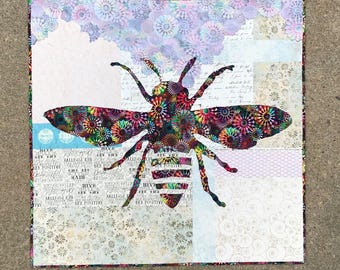 Bee Applique PDF Quilt Pattern: Phoebee Digital Download (36 x 36 Inches)