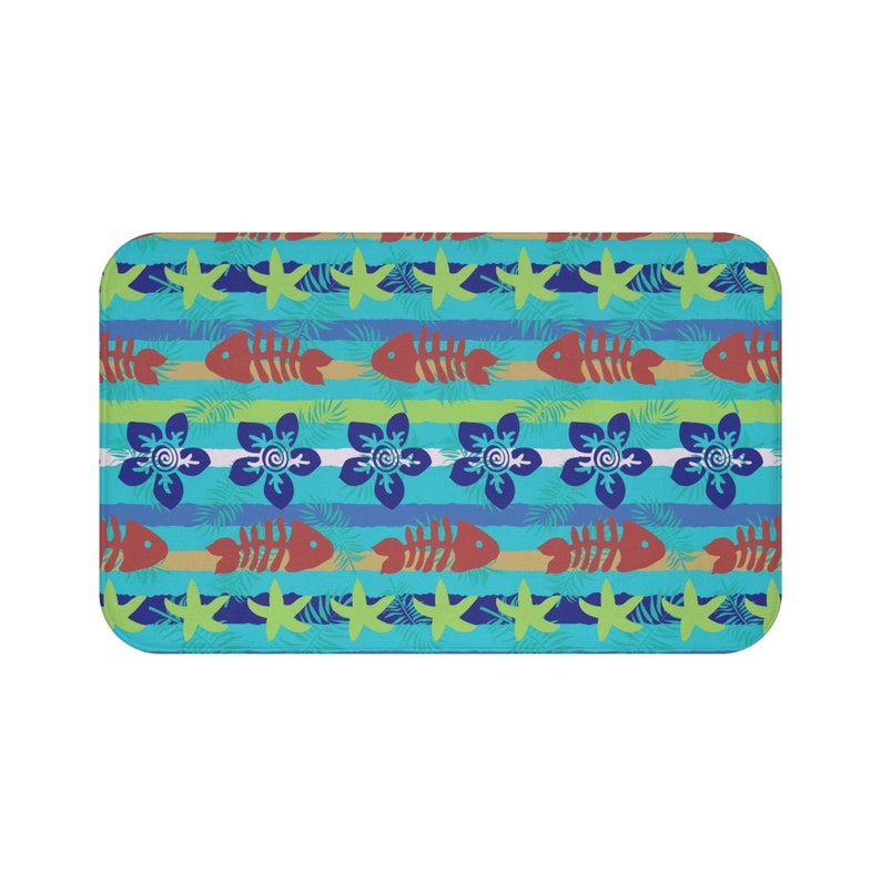 Image of Tropical Fiesta design on bath mat.