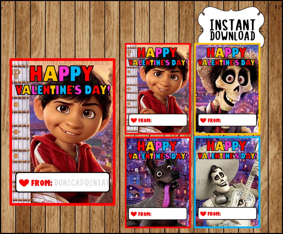 Coco Valentin Coco Valentine's Day Cards Instant Download, Printable Coco Valentine ...