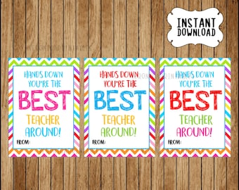 Sin lugar a dudas, eres el mejor MAESTRO del mundo, agradecimiento al maestro, tarjeta escolar, etiqueta de regalo, imprimible, descarga instantánea