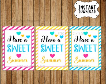¡Que tengas un dulce verano! Etiqueta de regalo, etiqueta de fin de curso, etiqueta de regalo para profesores, DESCARGA INMEDIATA