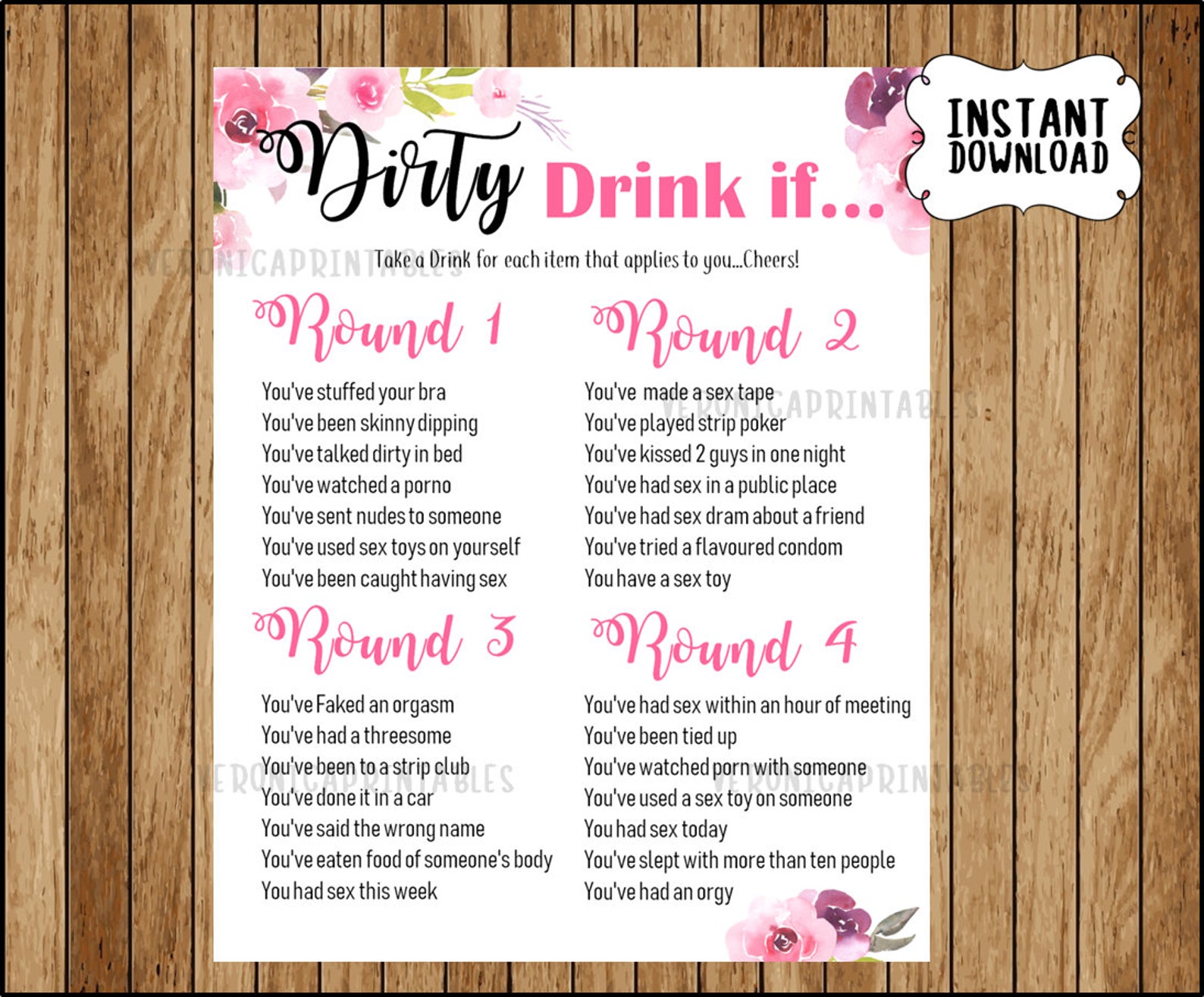 Naughty Bachelorette Game Bridal Shower Games Hens Party | Etsy