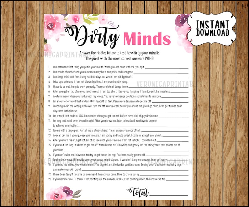 Naughty Bachelorette Game Bridal Shower Games Hens Party Etsy