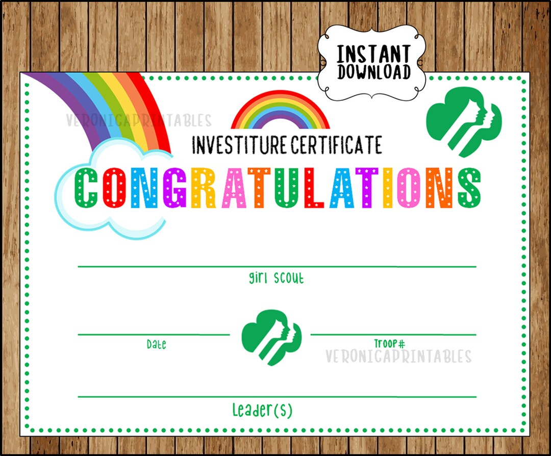 Girl Scout Investiture Certificate Printable PDF Template Etsy M xico Girl Scout Investiture Certificate Printable PDF Template Etsy M xico