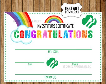 Girl Scout Bridging Certificate Printable - Etsy