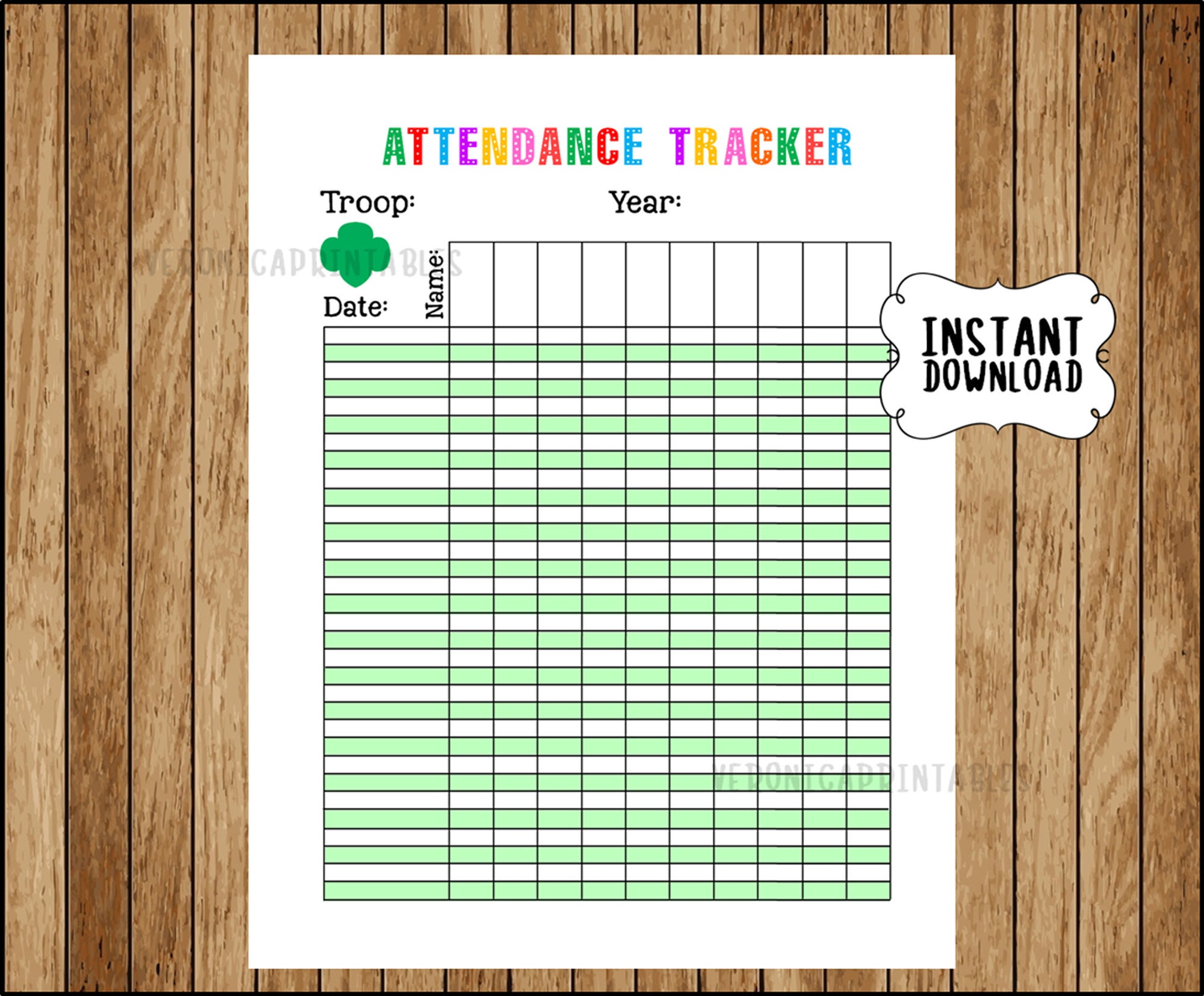 Girl Scout Attendance Sheet Printable Girl Scout Attendance Etsy Girl Scout Attendance Sheet Printable Girl Scout Attendance Etsy