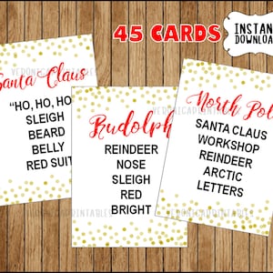 INSTANT DOWNLOAD Christmas Taboo, Printable Christmas Game Cards for Taboo, Group Game, Family Game, All Ages