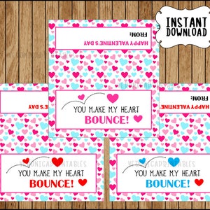 INSTANT DOWNLOAD Printable You Make My Heart POP Bag Toppers Happy