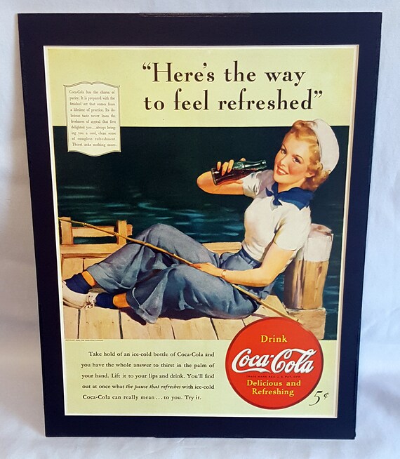 Vintage Coca Cola Coke Print Advertisement 1940s Wall Art Etsy