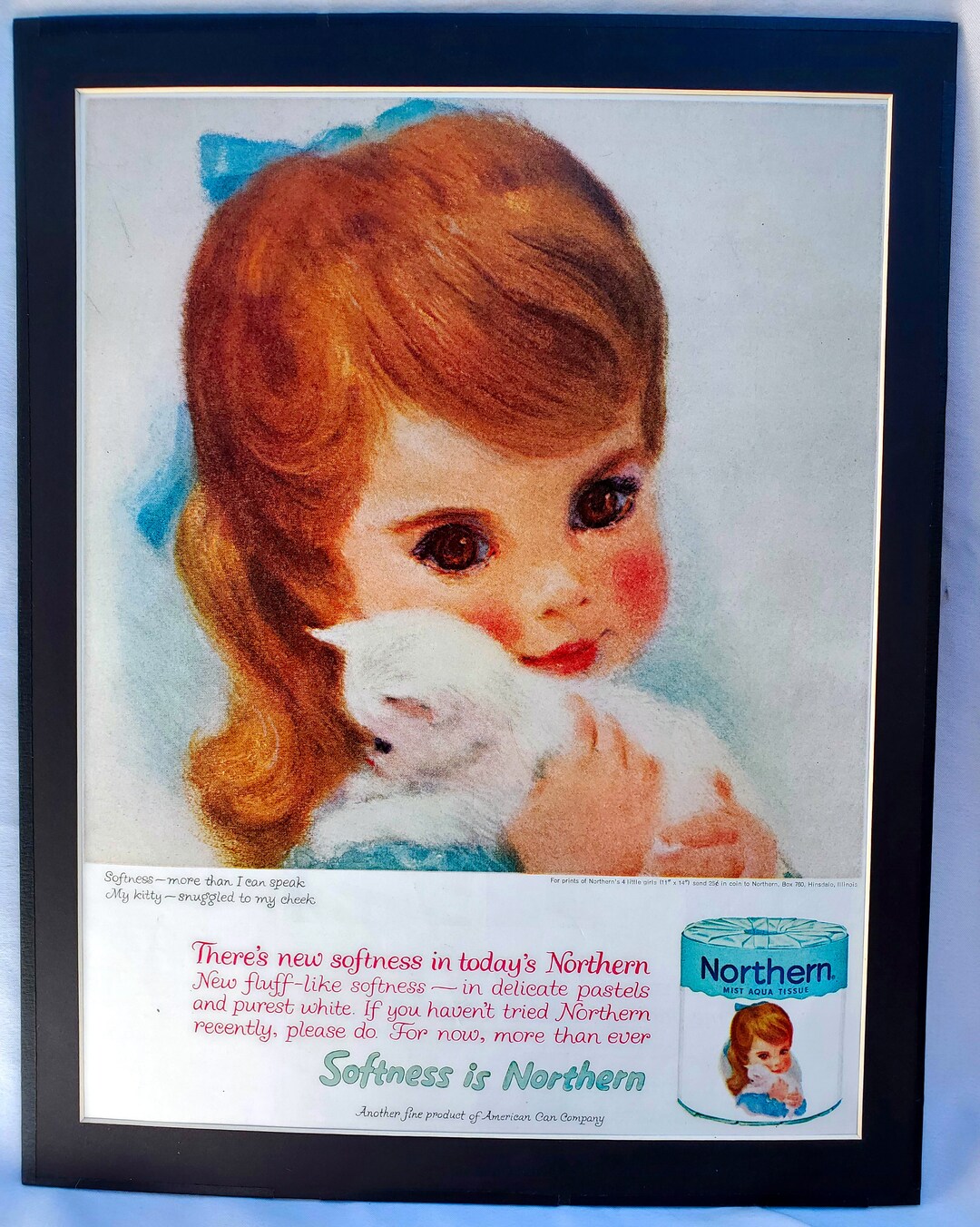 Vintage Northern Tissue Print Advertisement Feat. the mist Aqua Girl by