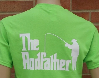 New Funny The RODFATHER Novelty Joke Quality Rare Loose Fit Cotton T-Shirt. BACK PRINTED, in various colours. Top Christmas Gift or Present.