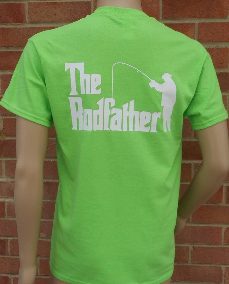 Image of New Funny The Rodfather Novelty Joke Quality Rare Loose Fit Cotton T-Shirt. Back Printed, in Various Colours. Top Christmas Gift Or Present