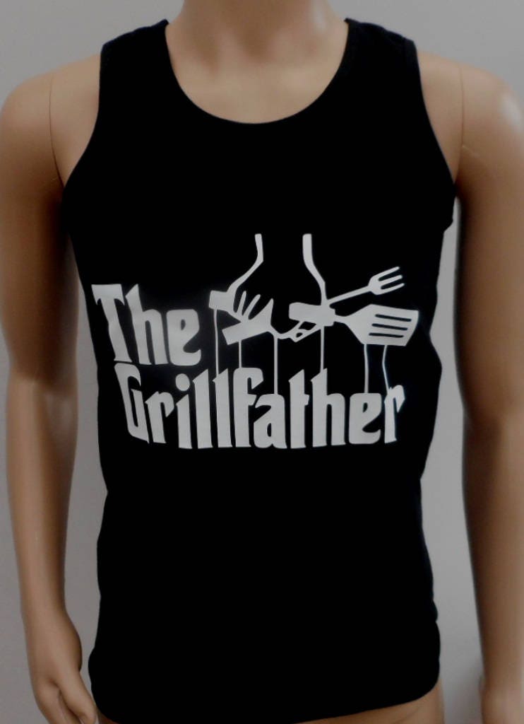 Image of New Men's Top Quality Bbq Grillfather Tank Top/Vest. Great Novelty Rare Funny Birthday Christmas Gift Present For The Barbecue Chef Cook