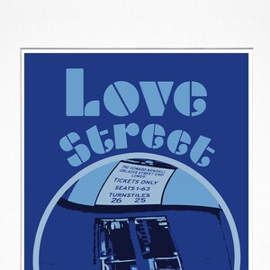 Mounted Gwladys St. Goodison Park. Love Street Giclee print. Everton FC. Everton Football Club. Everton artwork. Artist signed.