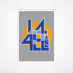 Mounted Everton FC. Goodison Park postcode. Everton Football Club. Everton artwork. Signed Giclee print.
