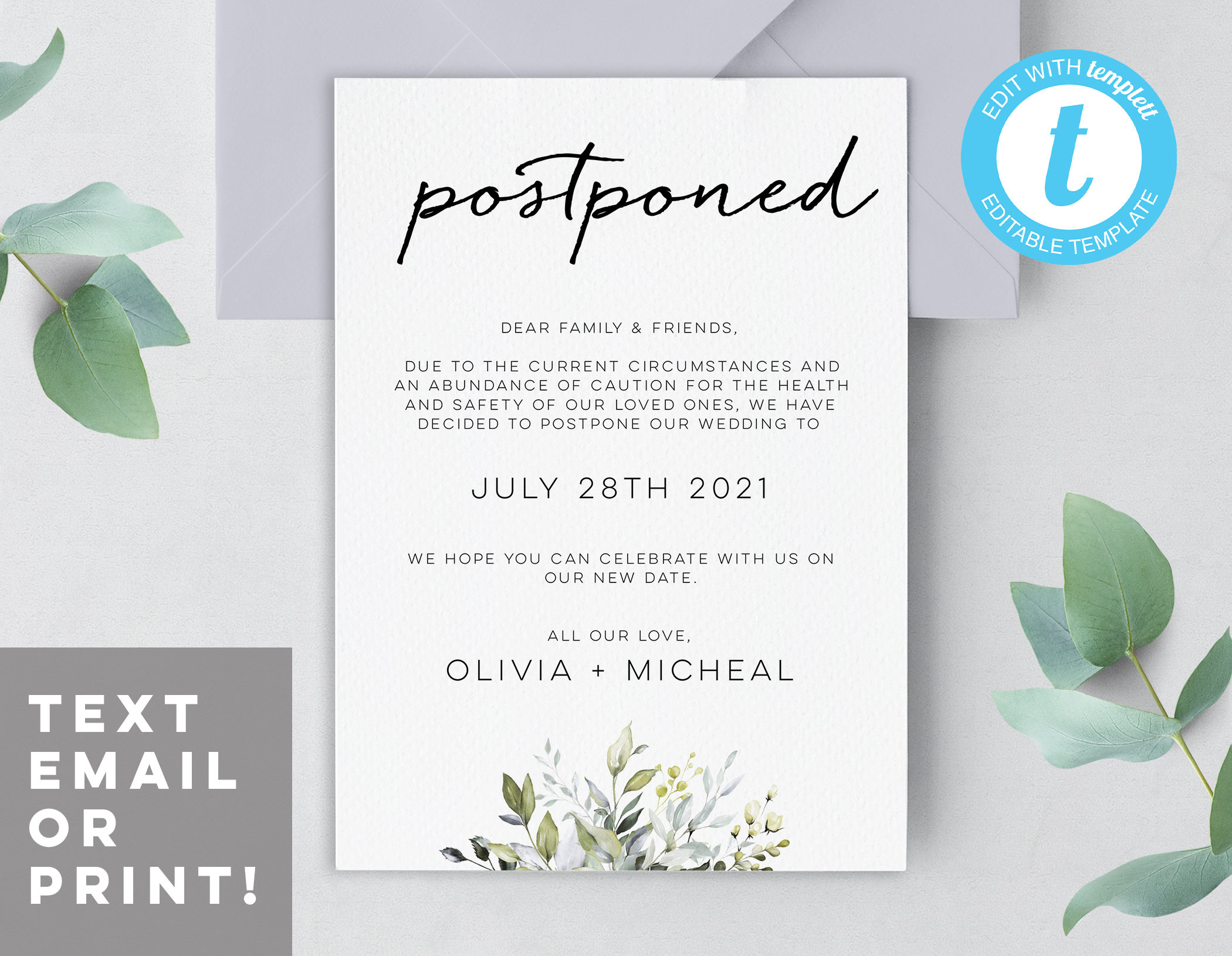 Postponed Or Cancelled Event Editable Template Party Etsy