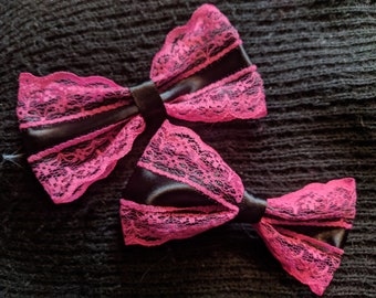 Hair Bows (Pink & Black)