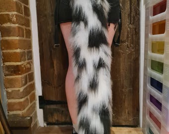 White And Black Patchy Costume 40inch Tail