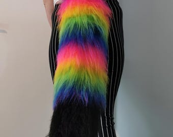 Rainbow Fox Costume 25inch Tail