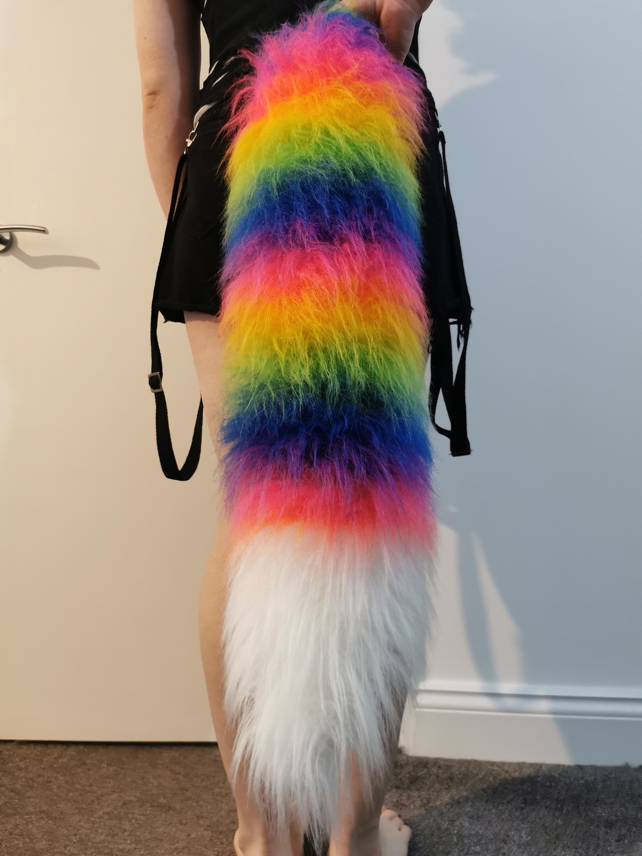 Rainbow Fox Costume 25inch Tail - Etsy
