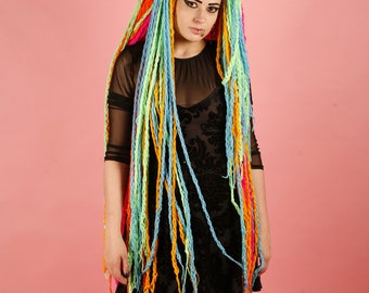 Rainbow Crochet Yarn Hair Falls - Etsy display picture 1