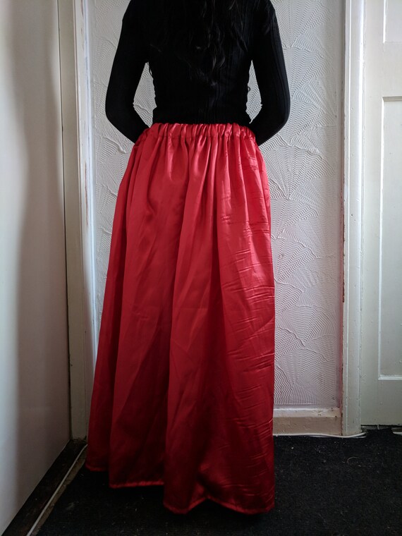 red satin maxi