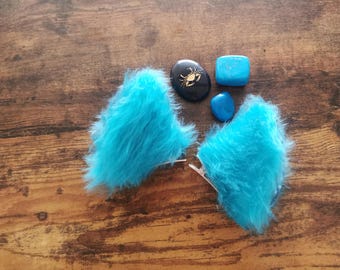 Turquoise Clip In Costume Ears