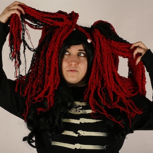 Red And Black Hair Falls