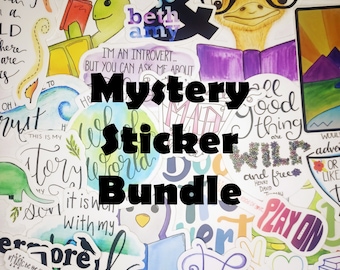 Bookish Sticker Bundle ~ Mystery Bundle ~ Three Nerdy Stickers for Laptop Water Bottle Notebook